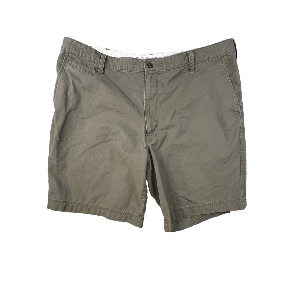 Dockers Men's 43 Olive Green Chino Shorts Flat Front Casual Walking Golf SEE DES